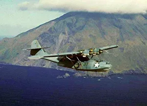 Consolidated PBY-5A Catalina over Aleutian waters Consolidated PBY-5A Catalina over Aleutian waters