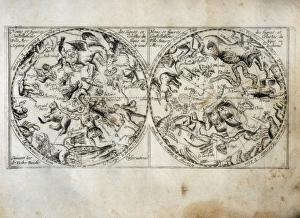 Constellation map. On the left side, the northern Constellation map. On the left side, the northern