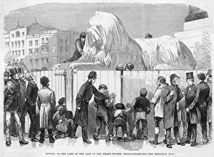 Construction of the Lions, Trafalgar Square, London, 1867 Construction of the Lions, Trafalgar Square, London, 1867