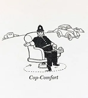 <b class=qtipBold><figcaption>Cop Comfort / W Heath Robinson</figcaption></b><br>A policeman directs the traffic from the comfort of an armchair. Please note: Credit must appear as (c) Courtesy of the estate of Mrs J.C.Robinson/Pollinger Ltd/Mary Evans Picture Library.<br><em>© Mary Evans Picture Library 2015 - https://copyrighthub.org/s0/hub1/creation/maryevans/MaryEvansPictureID/10409506</em> Cop Comfort / W Heath Robinson