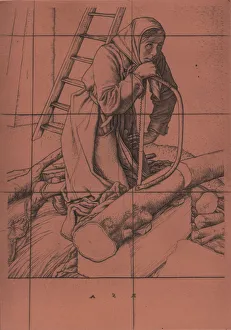 Copper plate, Widow of a hero, by Robert Austin Copper plate, Widow of a hero, by Robert Austin