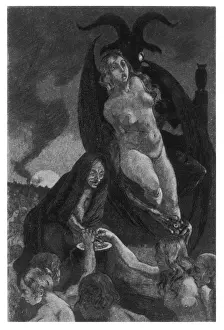 Print of Witches Copulating with Satan at a Sabbat