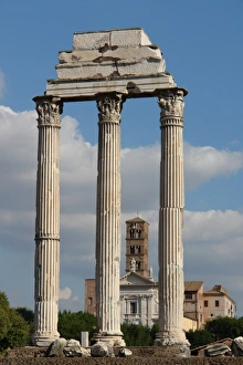 Corinthian pillars in Roman Forum, Rome, Italy Corinthian pillars in Roman Forum, Rome, Italy