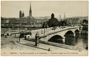 Corneille Bridge and Cathedral - Rouen, France Corneille Bridge and Cathedral - Rouen, France