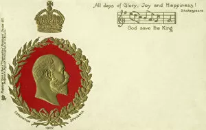 Images Dated 24th July 2019: Coronation souvenir postcard - King Edward VII