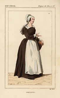 Costume of a French female servant, reign Costume of a French female servant, reign