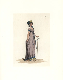 Costume of Madame Raquet, merveilleuse in the martyr style Costume of Madame Raquet, merveilleuse in the martyr style