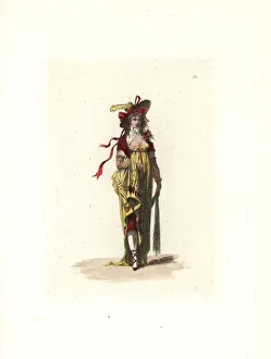 Costume of Madame Raquet, merveilleuse in the martyr style Costume of Madame Raquet, merveilleuse in the martyr style