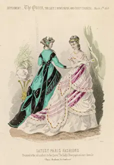 Prints of Lastest Paris fashion of 1868 Fashion Prints: 1868 Paris Fashion Print