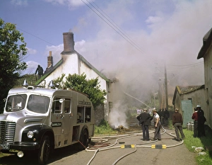 Dawlish Gallery: Cottage on fire, Exminster, Devon