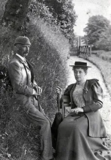 Couple in a country lane, Blanefield, Scotland Couple in a country lane, Blanefield, Scotland