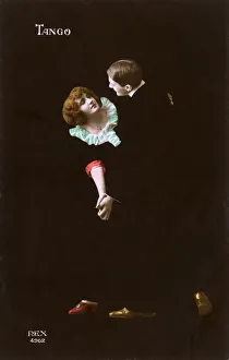 <b class=qtipBold><figcaption>A couple dancing a tango</figcaption></b><br>A couple dancing a tango. Date: circa 1910s<br><em>© Grenville Collins Postcard Collection / Tom Gillmor / Mary Evans</em> A couple dancing a tango