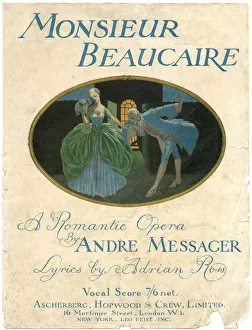 Cover design, Monsieur Beaucaire, opera by Andre Messager Cover design, Monsieur Beaucaire, opera by Andre Messager