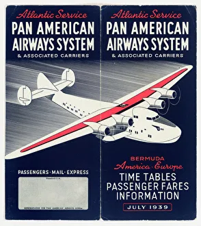 Cover design, Pan American Airways timetable Cover design, Pan American Airways timetable