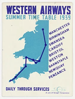 Aeronautics Gallery: Cover design, Western Airways timetable
