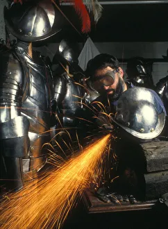 Craftsman puts finishing touches to replica suit of armour Craftsman puts finishing touches to replica suit of armour