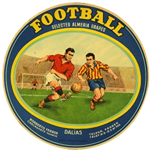 Crate label, Football, selected Almeria grapes