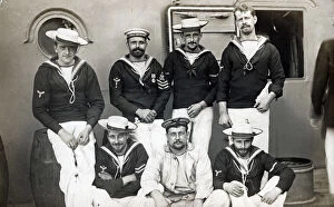 Falklands Gallery: Crew members, HMS Invincible, British battle cruiser