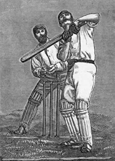 Cricket a batsman dealing with a full pitch