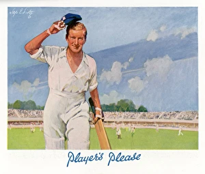 <b class=qtipBold><figcaption>Cricket Player/1929</figcaption></b><br>A cricket player raises his cap as he retires from the pitch.<br><em>© Mary Evans Picture Library</em> Cricket Player/1929