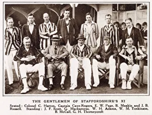 Cricket Team Photograph - The Gentlemen of Staffordshire's XI. Date: 1932 Cricket Team Photograph - The Gentlemen of Staffordshire's XI. Date: 1932