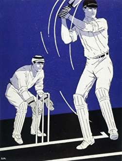 <b class=qtipBold><figcaption>Cricket/Wicketkeeper</figcaption></b><br>A batsman plays a stroke in front of the wicketkeeper<br><em>© Mary Evans Picture Library</em> Cricket/Wicketkeeper