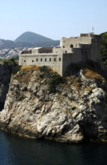 CROATIA. DUBROVNIK. Coastal scene with Fort Lovrjenac CROATIA. DUBROVNIK. Coastal scene with Fort Lovrjenac
