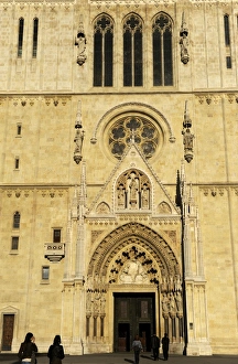 Croatia. Zagreb. Cathedral. Front facade. Kaptol Square Croatia. Zagreb. Cathedral. Front facade. Kaptol Square