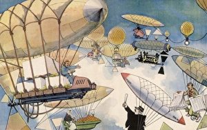 <b class=qtipBold><figcaption>Crowded Air-Lanes</figcaption></b><br>When air travel becomes popular, the sky routes will become as crowded as those on the surface : some kind of air traffic control will surely be needed...<br><em>© Mary Evans Picture Library</em> Crowded Air-Lanes