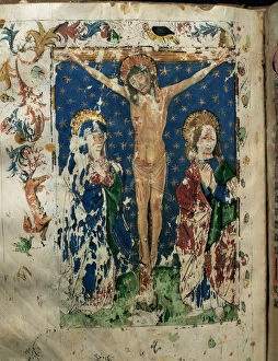 Crucified Gallery: Crucifixion of Jesus. Miniature. Missale Dominicale cum Kale