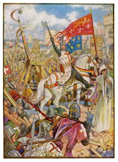 <b class=qtipBold><figcaption>Crusades/Richard 1</figcaption></b><br>THIRD CRUSADE Richard I, after taking Cyprus en route, lands at Acre, after which he stays in Palestine for 16 months<br><em>© Mary Evans Picture Library</em> Crusades/Richard 1