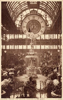 Images Dated 9th August 2011: Crystal Fountain and Big Clock, Crystal Palace, South London