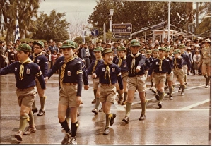 Cub scouts on parade, Heraklion, Crete Cub scouts on parade, Heraklion, Crete