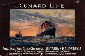 Cunard Line Royal Mail Steamers Print, 1907