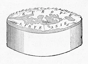 <b class=qtipBold><figcaption>Cylindrical Earth</figcaption></b><br>Anaximander's cylindrical Earth<br><em>© Mary Evans Picture Library 2015 - https://copyrighthub.org/s0/hub1/creation/maryevans/MaryEvansPictureID/10001189</em> Cylindrical Earth