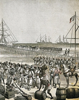 Dahomey War (1892). Landings at Cotonou harbour Dahomey War (1892). Landings at Cotonou harbour