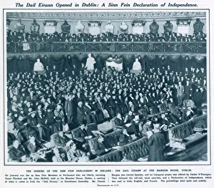Dail Eirann opened in Dublin - Sinn Fein declaration Dail Eirann opened in Dublin - Sinn Fein declaration
