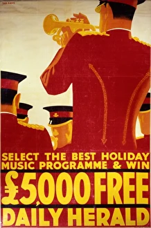 <b class=qtipBold><figcaption>Daily Herald competition poster</figcaption></b><br>Daily Herald competition poster to win 5000 by selecting the best holiday music programme<br><em>© Mary Evans Picture Library 2015 - https://copyrighthub.org/s0/hub1/creation/maryevans/MaryEvansPictureID/10265180</em> Daily Herald competition poster