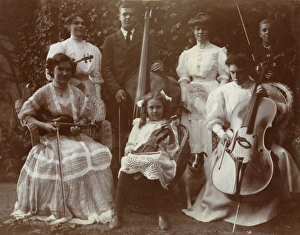 The Dalrymple Orchestra, photographed in a garden The Dalrymple Orchestra, photographed in a garden