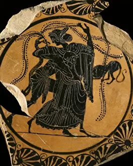 Hellenic Gallery: Dance scene. 6th c. BC. Kylix with black figures