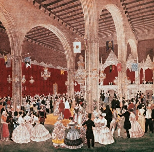 Dancing in the building of the Lonja of Barcelona, 1826. By Dancing in the building of the Lonja of Barcelona, 1826. By
