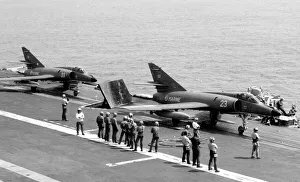 Dassault-Breguet Super etendard 23 and 33 awaiting launch Dassault-Breguet Super etendard 23 and 33 awaiting launch