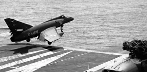 Dassault-Breguet Super etendard 23 launches from catapult Dassault-Breguet Super etendard 23 launches from catapult