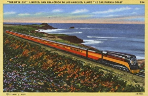 Daylight Train on the coast, California, USA Daylight Train on the coast, California, USA