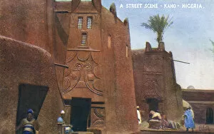 Decorated Adobe mudbrick houses, Kano, Nigeria