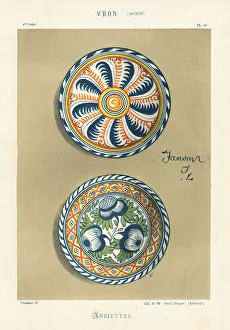 Decorative plates from Vron, Somme, France Decorative plates from Vron, Somme, France