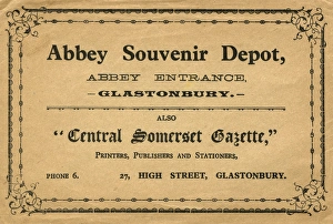 Decorative postcard envelope, Glastonbury, Somerset Decorative postcard envelope, Glastonbury, Somerset