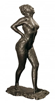 DEGAS, Edgar (1834-1917). Dancer at Rest, her DEGAS, Edgar (1834-1917). Dancer at Rest, her