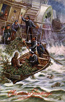 Delivering Christmas Holly to a Steamship Delivering Christmas Holly to a Steamship