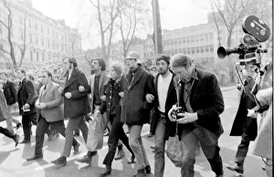 Journalist Gallery: Demonstration in London -- Tariq Ali (b. 1943, centre), writer, journalist and filmmaker